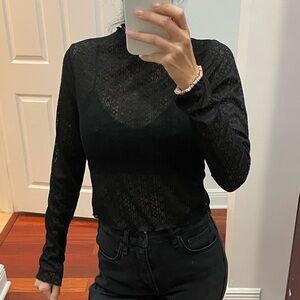 Sadie & Sage Black Lace Blouse